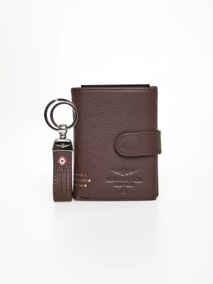 Komplet portfel + brelok męski skórzany AERONAUTICA MILITARE
