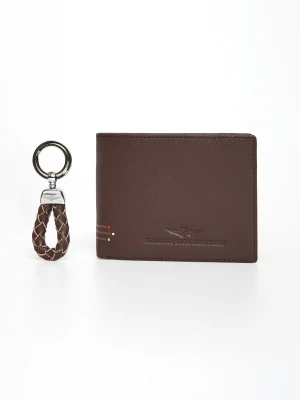 Komplet portfel + brelok męski skórzany AERONAUTICA MILITARE