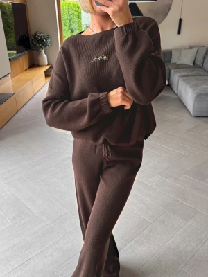 Komplet Sweterkowy Brązowy Central ClothStore