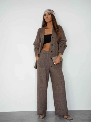 Komplet Sweterkowy Brązowy Saf ClothStore