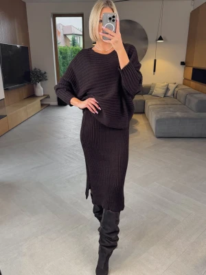 Komplet Sweterkowy Brązowy Vigo ClothStore