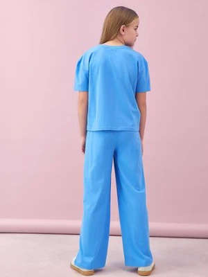 Komplet: T-shirt i spodnie z dżerseju z elastycznej mieszanki bawełny (2 części) bonprix