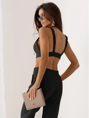 Komplet top na ramiączkach i spodnie TIRA - czarny  magmac 