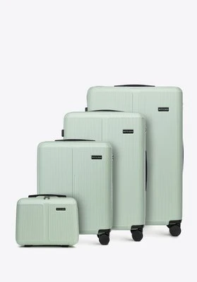 Komplet walizek z ABS-u w drobne paski miętowy Wittchen