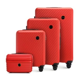 Komplet walizek z ABS-u w ukośne paski czerwony Wittchen