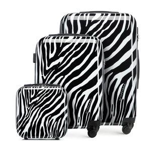 Komplet walizek z ABS-u w zwierzęcy wzór biało-czarny Wittchen