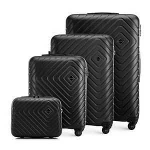 Komplet walizek z ABS-u z geometrycznym tłoczeniem czarny Wittchen