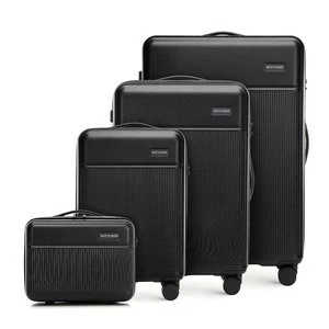 Komplet walizek z ABS-u z pionowymi paskami czarny Wittchen