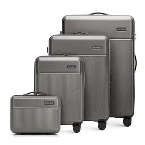 Komplet walizek z ABS-u z pionowymi paskami szary Wittchen