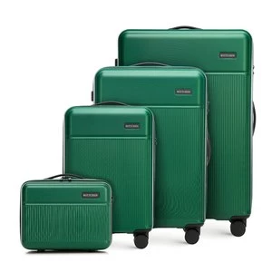 Komplet walizek z ABS-u z pionowymi paskami zielony Wittchen