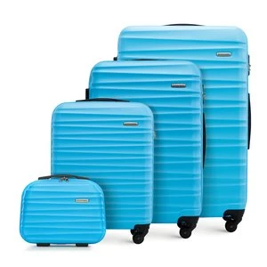 Komplet walizek z ABS-u z żebrowaniem niebieski Wittchen