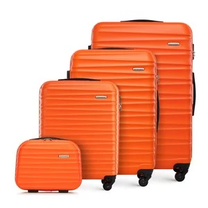 Komplet walizek z ABS-u z żebrowaniem pomarańczowy Wittchen