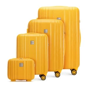 Komplet walizek z polikarbonu plaster miodu żółty Wittchen