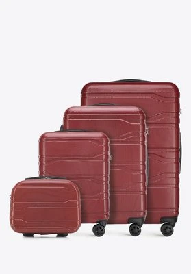 Komplet walizek z polikarbonu tłoczonych czerwony Wittchen