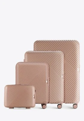 Komplet walizek z polikarbonu w paseczki pudrowy róż Wittchen