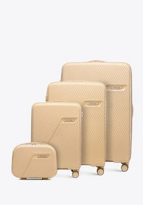 Komplet walizek z polipropylenu w ukośne pasy beżowy Wittchen
