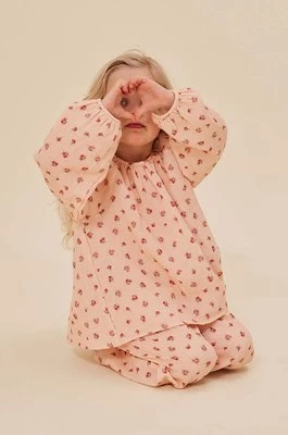 Konges Sløjd bluzka bawełniana dziecięca kolor różowy wzorzysta