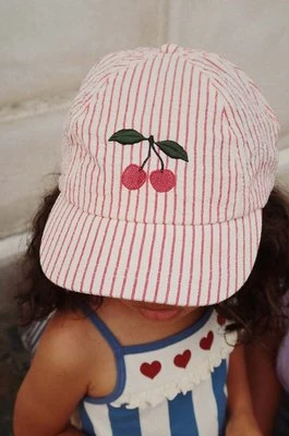 Konges Sløjd czapka z daszkiem dziecięca kolor czerwony wzorzysta