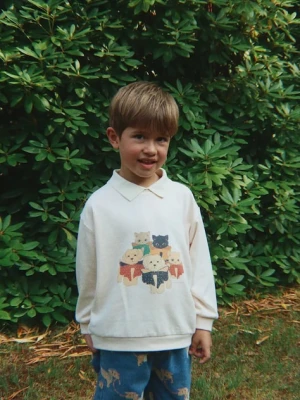 Konges Sløjd longsleeve bawełniany dziecięcy SPOTTY LS POLO GOTS