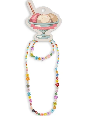 Konges Sløjd naszyjnik i bransoletka dziecięca FLOWER FIELD NECKLACE AND BRACELET SET