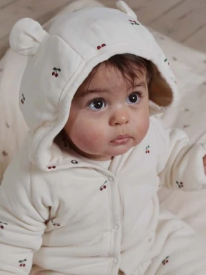Konges Sløjd rampers bawełniany niemowlęcy NEWBORN ONESIE WITH HOOD