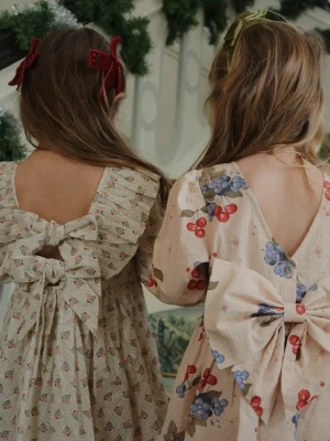 Konges Sløjd sukienka bawełniana dziecięca AVI LS BOW DRESS GOTS