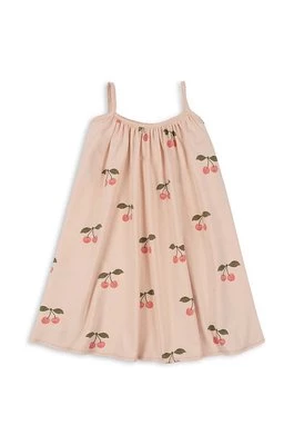Konges Sløjd sukienka bawełniana dziecięca kolor różowy mini rozkloszowana