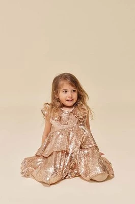 Konges Sløjd sukienka dziecięca kolor beżowy mini rozkloszowana