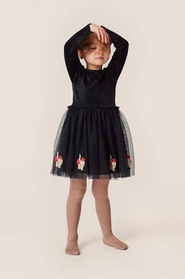 Konges Sløjd sukienka dziecięca kolor granatowy mini rozkloszowana