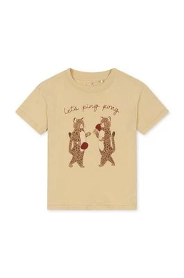 Konges Sløjd t-shirt bawełniany dziecięcy kolor beżowy z nadrukiem