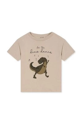 Konges Sløjd t-shirt bawełniany dziecięcy kolor beżowy z nadrukiem