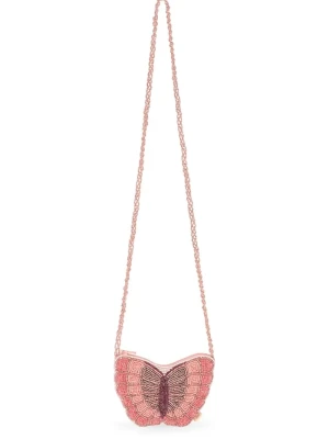 Konges Sløjd torebka crossbody dziecięca BUTTERFLY BEADED BAG różowy