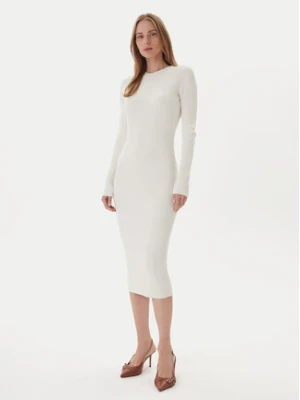 Kontatto Sukienka dzianinowa 3M0829C Écru Slim Fit