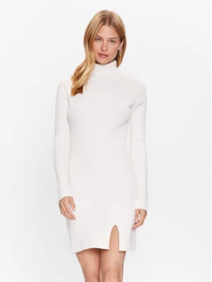 Kontatto Sukienka dzianinowa 3M7616N Biały Slim Fit