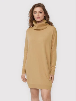 Kontatto Sukienka dzianinowa 3M7666 Beżowy Regular Fit