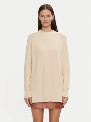 Kontatto Sweter 3M0128 Beżowy Relaxed Fit