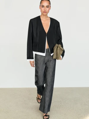 Kontrastowa Kurtka Z Efektem Warstw - Czarny - Massimo Dutti - Female