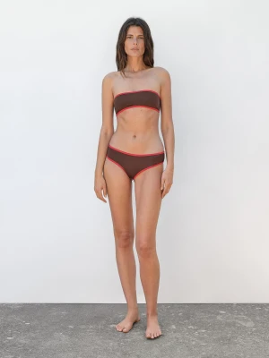 Kontrastowy Dół Od Bikini - Brązowy - - Massimo Dutti - Kobieta