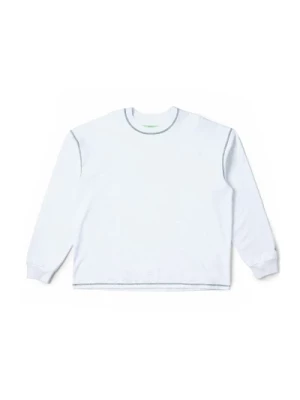 Kontrastowy LS Biały T-Shirt z Bawełny New Amsterdam Surf Association