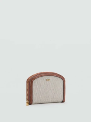 Kontrastowy płócienny portfel beżowy - Kobieta - Rozmiar uniwersalny - MANGO