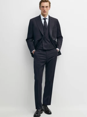 Kopertowa Marynarka Z Lekkiej Wełny - Granatowy - Massimo Dutti - Male