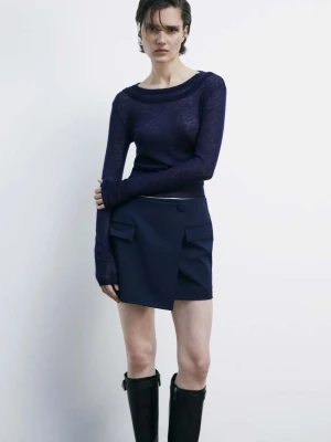 Kopertowa spódniczka mini z gabardyny PATRIZIA PEPE