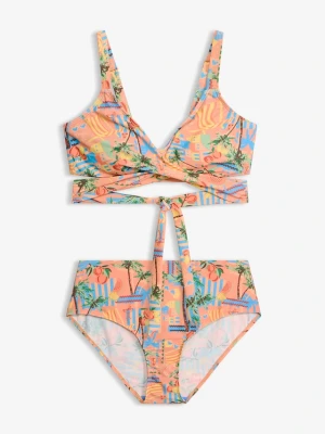 Kopertowe bikini bustier (2 części) BonPrix czerwony