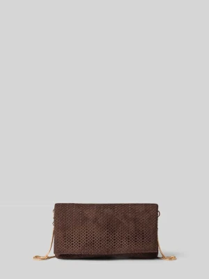 Kopertówka z łańcuszkiem na ramię model 'FoldLaserClutch' Jake*s Ciemnobrązowy