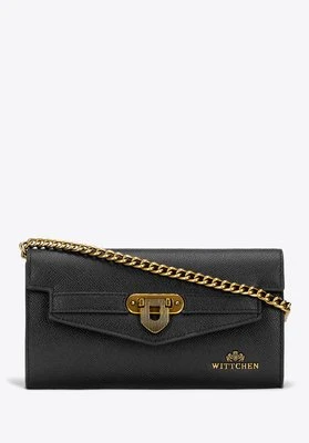 Kopertówka ze skóry naturalnej z łańcuszkiem czarna Wittchen