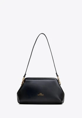 Kopertówka ze skóry naturalnej z łańcuszkiem czarna Wittchen