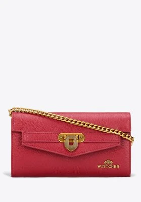 Kopertówka ze skóry naturalnej z łańcuszkiem czerwona Wittchen