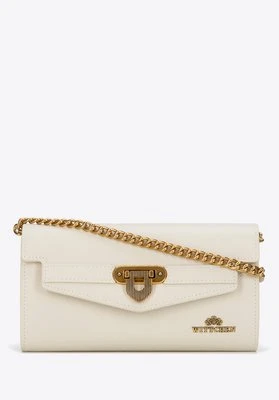 Kopertówka ze skóry naturalnej z łańcuszkiem kremowa Wittchen