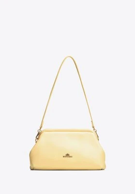 Kopertówka ze skóry naturalnej z łańcuszkiem żółta Wittchen