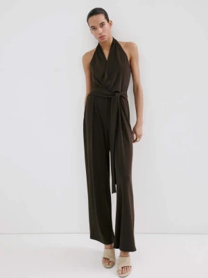 Kopertowy kombinezon z wiązaniem brązowy - Kobieta - - MANGO